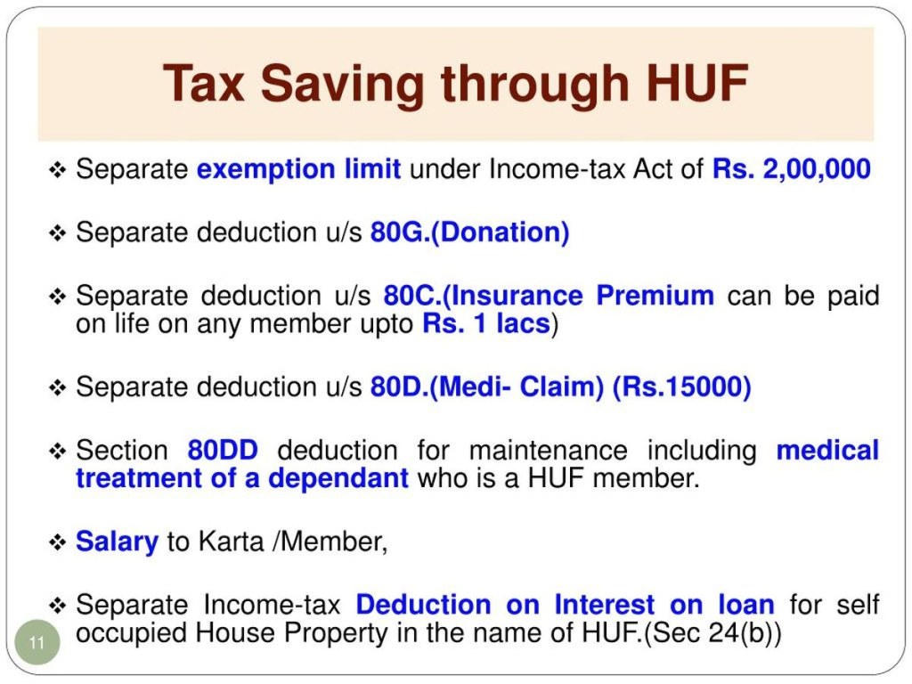 Picture of: Create HUF to save tax and Other Important Aspects of HUF Under