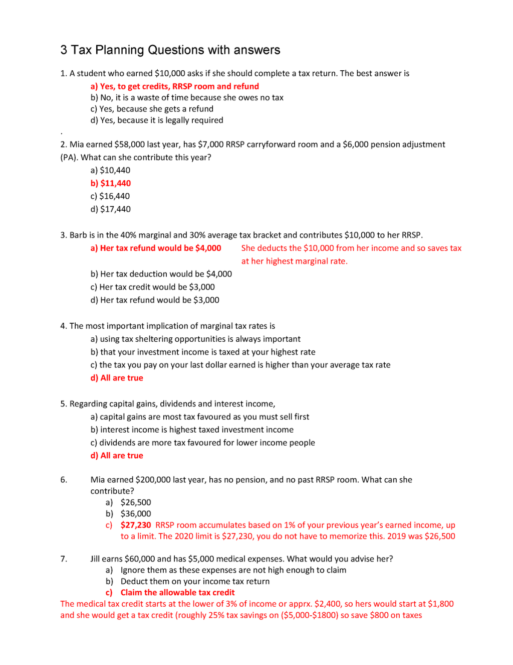 Picture of: Tax Planning Basics Questions w answers –  Tax Planning